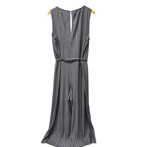Pure Jill Elements Romper Womens 3X Gray Pleated Jumpsuit Wide Leg V-Neck Belted - Picture 5 of 12